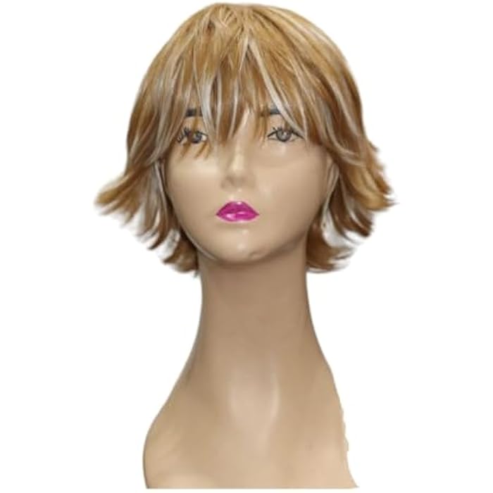 DILLARDS Short Layered Wig, Honey Blonde With Highlights, Feathered Bob Style - Image 5